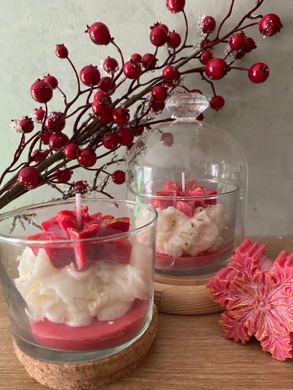 Bougie "Fleur de Noël"